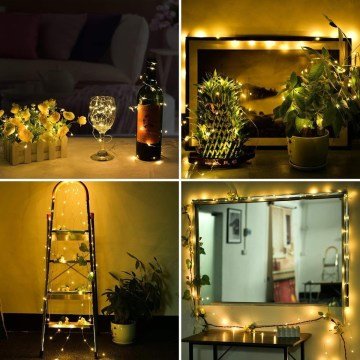 Pilli Dekoratif Peri Led 5 Metre Sarı Aydınlatma Şerit