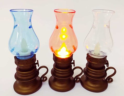 Nostaljik Pilli Işıklı Alevli Gaz Lambası