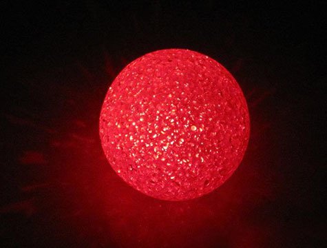 Dekoratif Kırmızı Top Şeklinde Kristal Gece Lambası