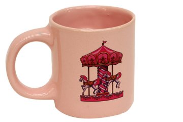 Pembe Atlı Karınca Temalı 3D Stres Seramik Kupa Bardak