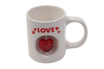Love Döner Objeli 3D Seramik Stres Kupa Bardak