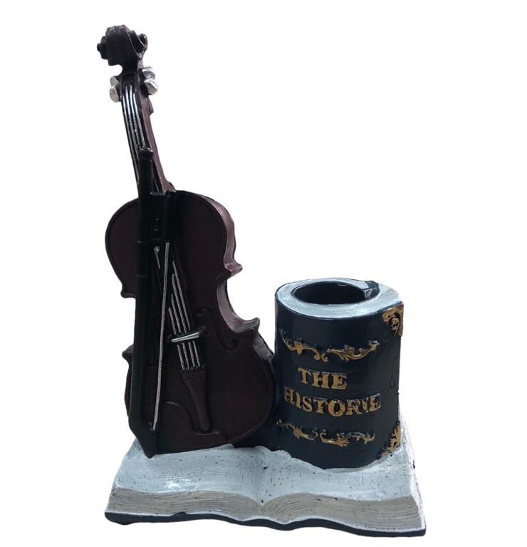 Dekoratif Polyester Keman Kalemlik Biblosu  (21 cm)
