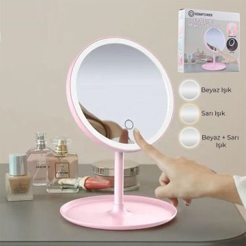 Dokunmatik Led Işıklı Usbli Masa Üstü Makyaj Aynası