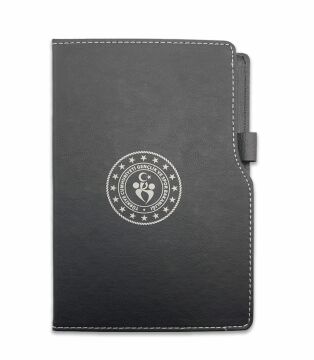 Renkli Dikişli Suni Deri Kalem Koymalı Sihirli Defter