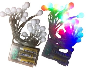 20'Li Dekoratif Renkli Top Aydınlatma Pilli Led Lamba (3 mt)