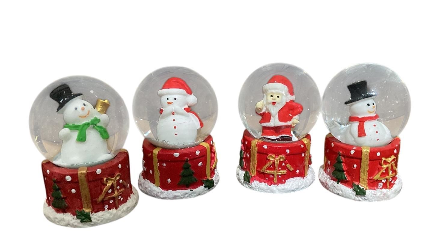 Mini Noel Baba & Kardan Adam Yılbaşı Cam Kar Küresi