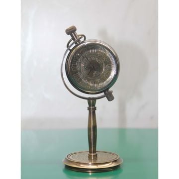 Dekoratif Masa Üstü Pirinç Saat (14cm x 6cm)