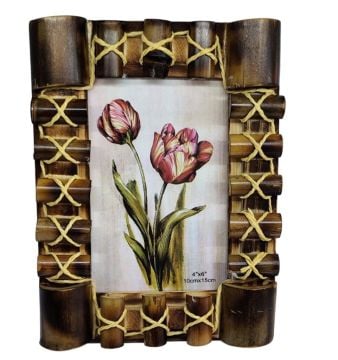 Dekoratif Bambu Ahşap Fotoğraf Çerçevesi (10 cm x 15 cm)