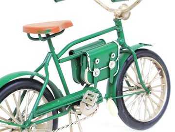 Dekoratif Metal Çantalı Bisiklet Yeşil