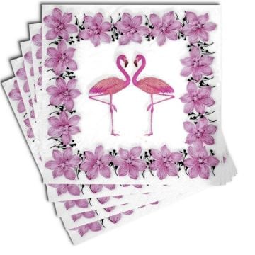 Flamingo Çiçekli Kağıt Peçete (20 Adet)