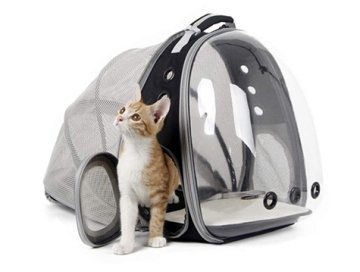 Fileli Açılabilir Şeffaf Astronot Kedi Köpek Taşıma Çantası