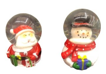 Mini Noel Baba & Kardan Adam Hediyeli Yılbaşı Cam Kar Küresi