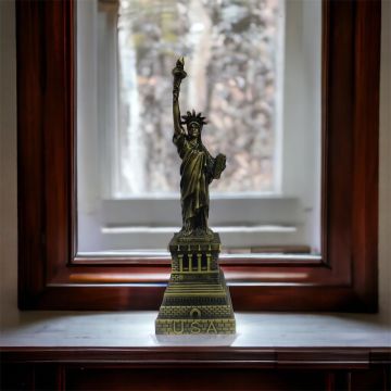 Metal New York Amerika Özgürlük Heykeli Biblosu (32 cm)