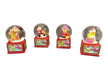 Mini Noel Baba & Kardan Adam & Büyük Ayı & Çocuk Hediye Cam Kar Küresi