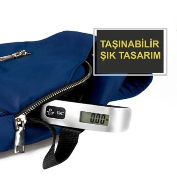 Dijital Işıklı Elektronik Askılı El Bagaj Tartısı Bavul Kantarı