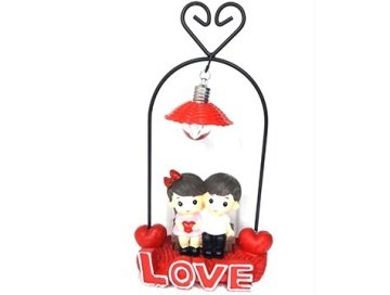 Bankta Oturan Işıklı Love Aşıklar Biblo