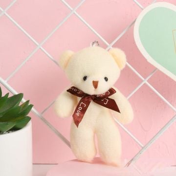 Krem Rengi Peluş Ayıcık Anahtarlık 12 cm (50 Adet)