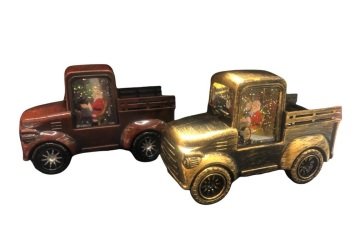 Dekoratif Işıklı Kamyon İçinde Noel Baba Yılbaşı Biblosu