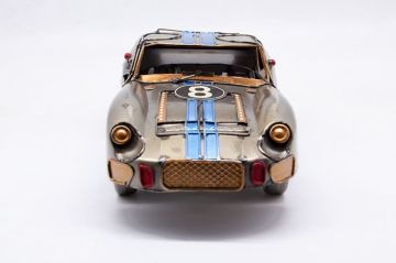 Dekoratif Nostaljik Eskitme Metal Araba Gri