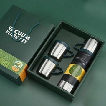 Çift Katmanlı Paslanmaz Çelik Termos Bardaklı Set
