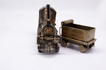 Dekoratif Eskitme Vintage Metal Gold Lokomotif