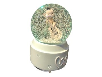 Işıklı Müzikli Püskürtme Keman Çalan Kedi Temalı Cam Kar Küresi