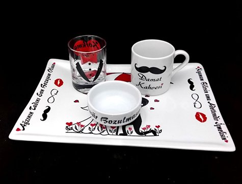 Damat Kahvesi Porselen Fincanı Seti (4 Parça)
