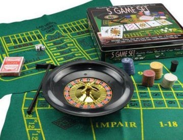 5 İn 1 Casino Rulet Poker Blackjack Craps Poker Dice Oyunu Seti
