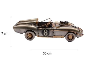 Dekoratif Metal Nostaljik Eskitme Gold Detaylı Araba