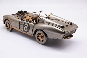 Dekoratif Metal Nostaljik Eskitme Gold Detaylı Araba