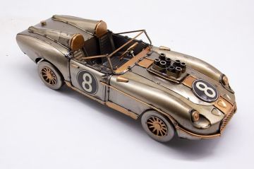 Dekoratif Metal Nostaljik Eskitme Gold Detaylı Araba