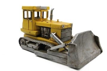 Dekoratif Eskitme Vintage Metal Buldozer