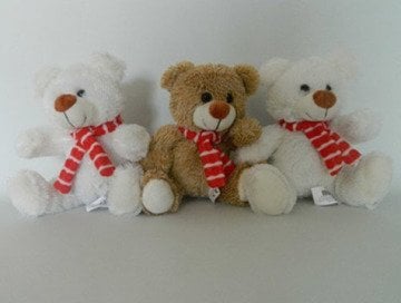 Sevgiliye Atkılı Peluş Ayıcık (20 cm 25 cm)
