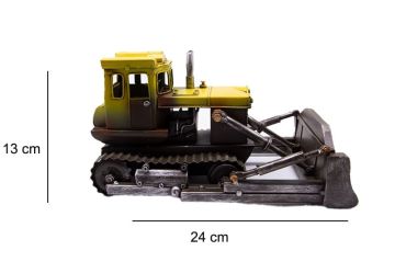 Dekoratif Eskitme Vintage Metal Buldozer Küçük