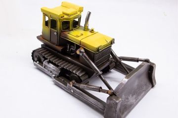 Dekoratif Eskitme Vintage Metal Buldozer Küçük