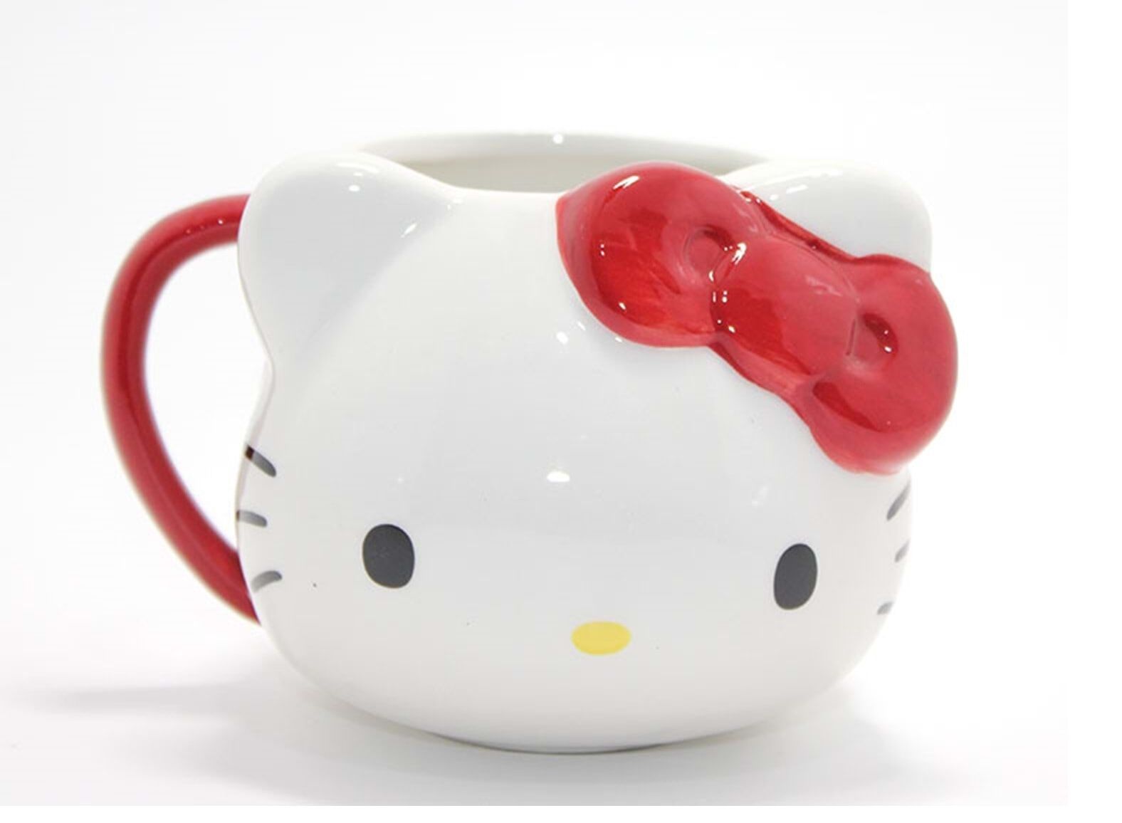 Kırmızı Kurdeleli Kedi Tasarımlı Porselen Kupa Bardak