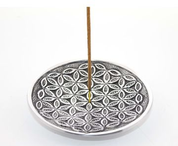 Dekoratif Metal Çiçekli Yuvarlak Tasarımlı Çubuk Tütsülük