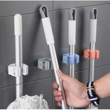 Beyaz Renk Yapışkanlı Pratik Mop Temizleme Fırçası Tutucu (4 Adet)