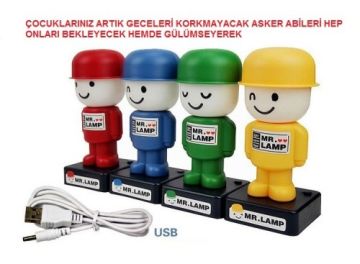 Mr. Lamp Asker Tasarımlı Çocuk Odası Gece Lambası
