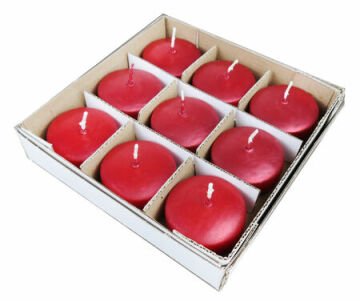 Suda Yüzen Tealight Mum Kırmızı (9 Adet)