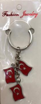Türk Bayrağı Tasarımlı Anahtarlık Çanta Süsü (5 Adet)