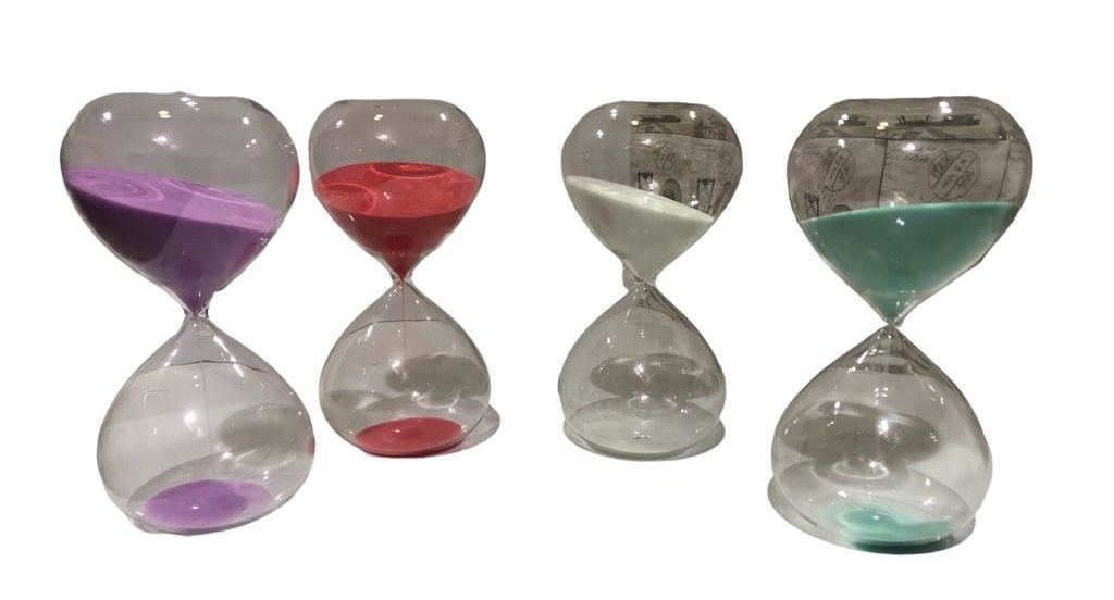 Dekoratif Şeffaf Cam Kum Saati (18 cm)