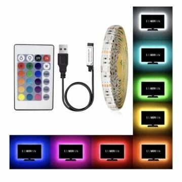 Kumandalı Televizyon Arkası Rgb Şerit LED Aydınlatma (1 Metre)