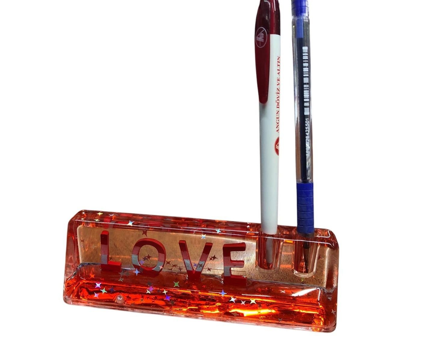 Batmayan Love Yazılı Tasarımlı Kalemlik Biblosu