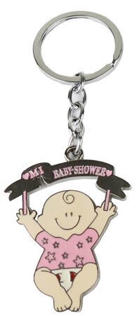 Pembe Tasarımlı Baby Shower Anahtarlık Çanta Süsü (10 Adet)