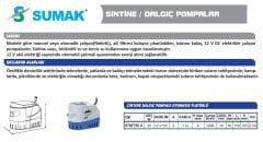 SUMAK STN1100 G 12 Volt Sintine Dalgıç Pompası
