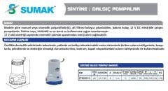 SUMAK STN2000 G 12 Volt Sintine Dalgıç Pompası