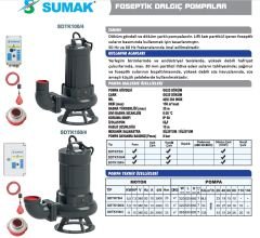 SUMAK SDTK 100/4 Döküm Gövdeli Trifaze Foseptik Dalgıç Pompası