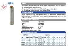 SUMAK 4SD1805 4'' Derin Kuyu Dalgıç Pompası