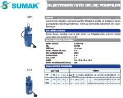 SUMAK SD1 Titreşimli Elektromanyetik Dalgıç Pompa